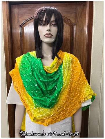 Multicolor Art Silk Bandhani Dupatta