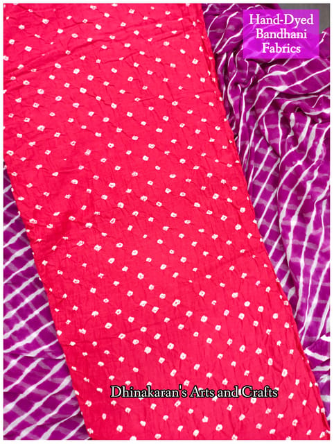 DARK PINK Bandhani Fabric