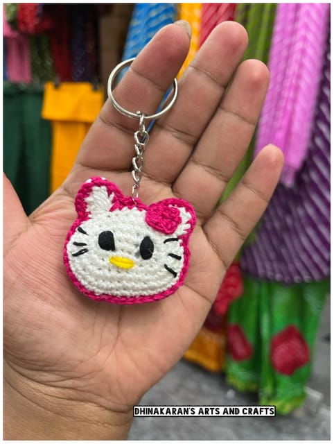 Kitty Crochet Keychain