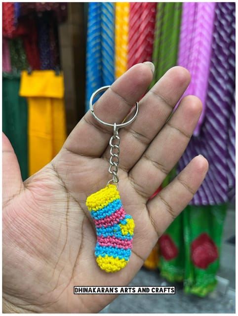 Mini Socks Crochet Keychain