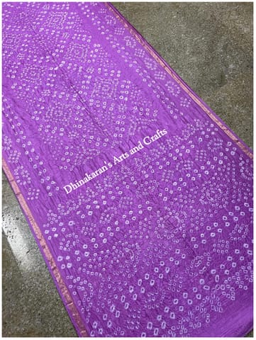 Art Silk Bandhani Saree - LIGHT LAVENDER