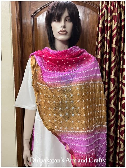 Multicolor Art Silk Bandhani Dupatta