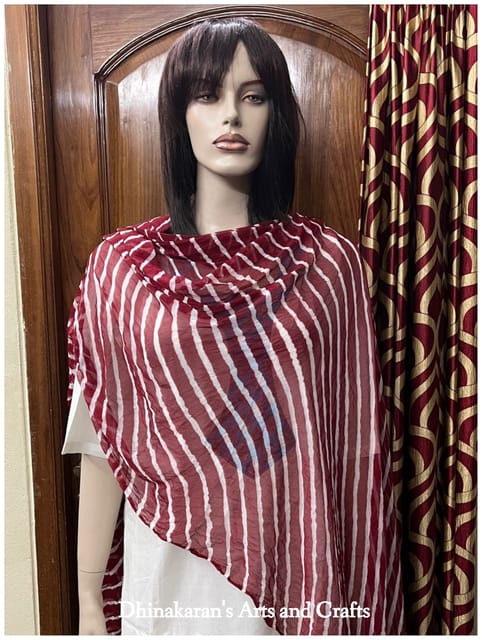 Maroon Lehariya Dupatta