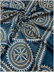 Victorian Clock Kutchwork Saree