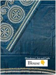 Victorian Clock Kutchwork Saree