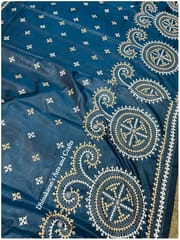 Victorian Clock Kutchwork Saree