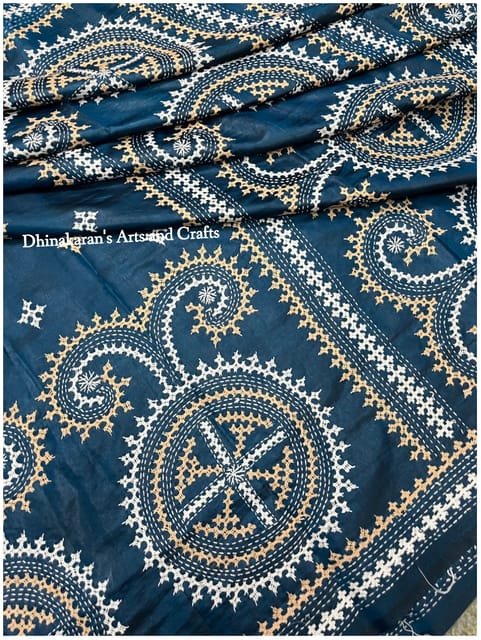 Victorian Clock Kutchwork Saree