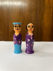 Miniature Village Couple Dolls