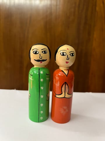 Miniature Indian Couple Dolls