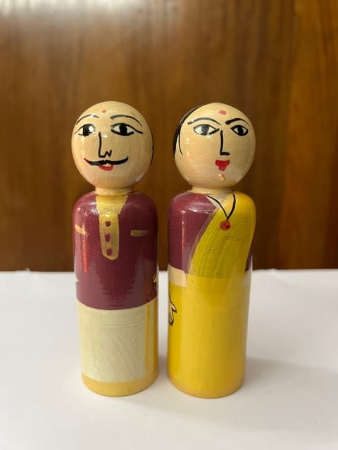 Miniature Indian Couple Dolls