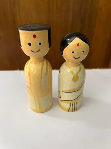 Miniature Indian Couple Dolls