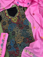 Floral Kanthawork Dress Material