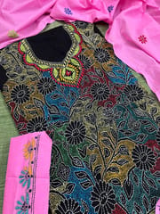 Floral Kanthawork Dress Material