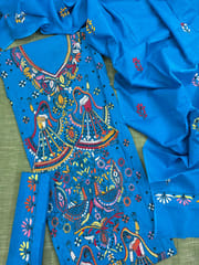 Village Theme Kanthawork Dress Material