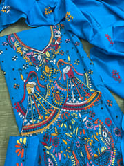 Village Theme Kanthawork Dress Material