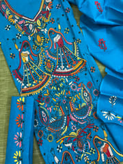 Village Theme Kanthawork Dress Material