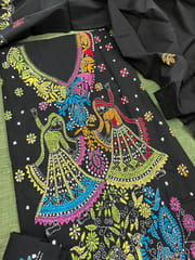 Village Theme Kanthawork Dress Material