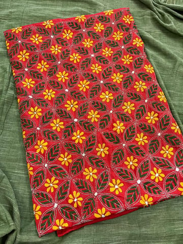 Art Silk Kanthawork Kurti Material