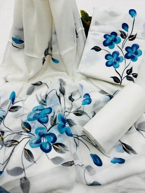 Hand Painted Dress Material