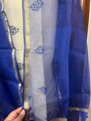 Kota Silk Hand Block Print Dress Material