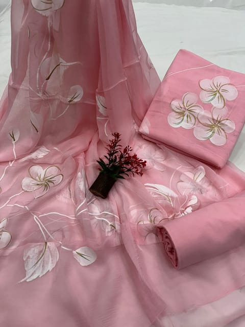 Hand Painted Dress Material