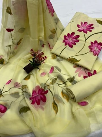Hand Painted Dress Material