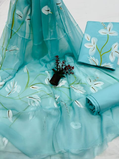 Hand Painted Dress Material