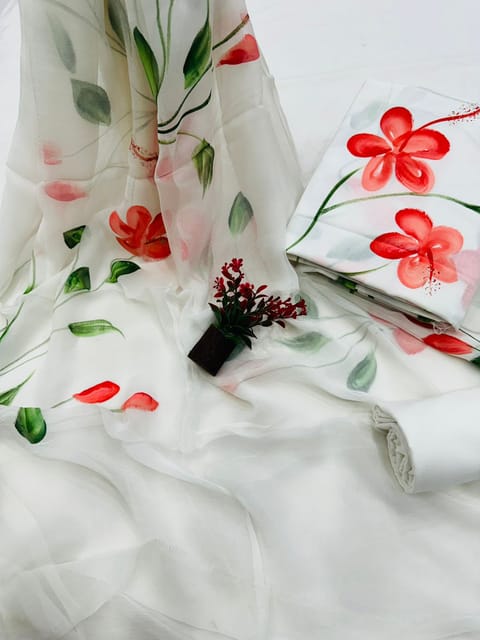 Hand Painted Dress Material