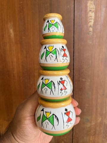 Handpainted Pots-Set of 4