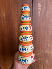 Handpainted Pots-Set of 6