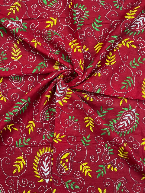 Floral Kanthawork Blouse Piece