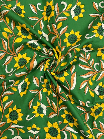 Sunflower Designer Kanthawork Blouse Piece