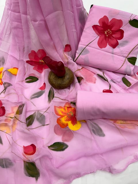 Hand Painted Dress Material