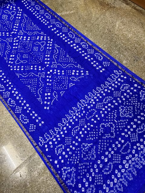 Art Silk Bandhani Saree - BLUE