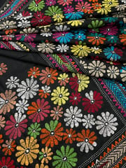 Rainbow Flowers Kanthawork Saree