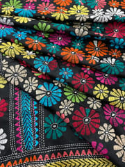 Rainbow Flowers Kanthawork Saree