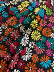 Rainbow Flowers Kanthawork Saree