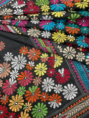 Rainbow Flowers Kanthawork Saree