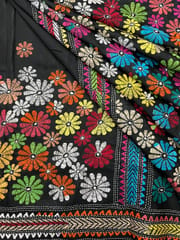 Rainbow Flowers Kanthawork Saree