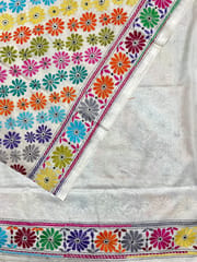 Rainbow Flowers Kanthawork Saree