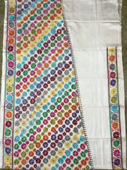 Rainbow Flowers Kanthawork Saree