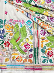 Parrot Theme Kanthawork Saree