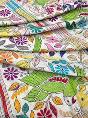 Parrot Theme Kanthawork Saree