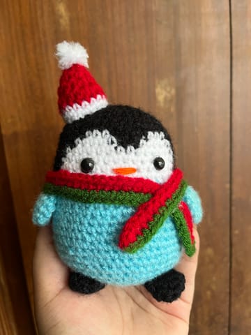 Christmas Pingu Crochet Doll