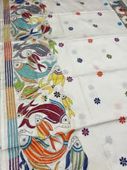 Fish Theme Kanthawork Saree