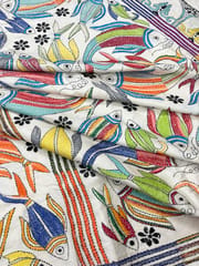 Fish Theme Kanthawork Saree