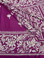 Lotus Theme Kanthawork Saree