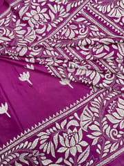 Lotus Theme Kanthawork Saree