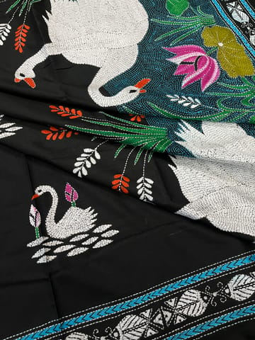 SWAN Theme Kanthawork Saree