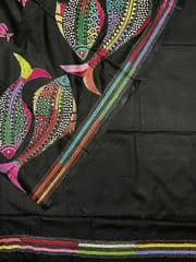 Fish Theme Kanthawork Saree